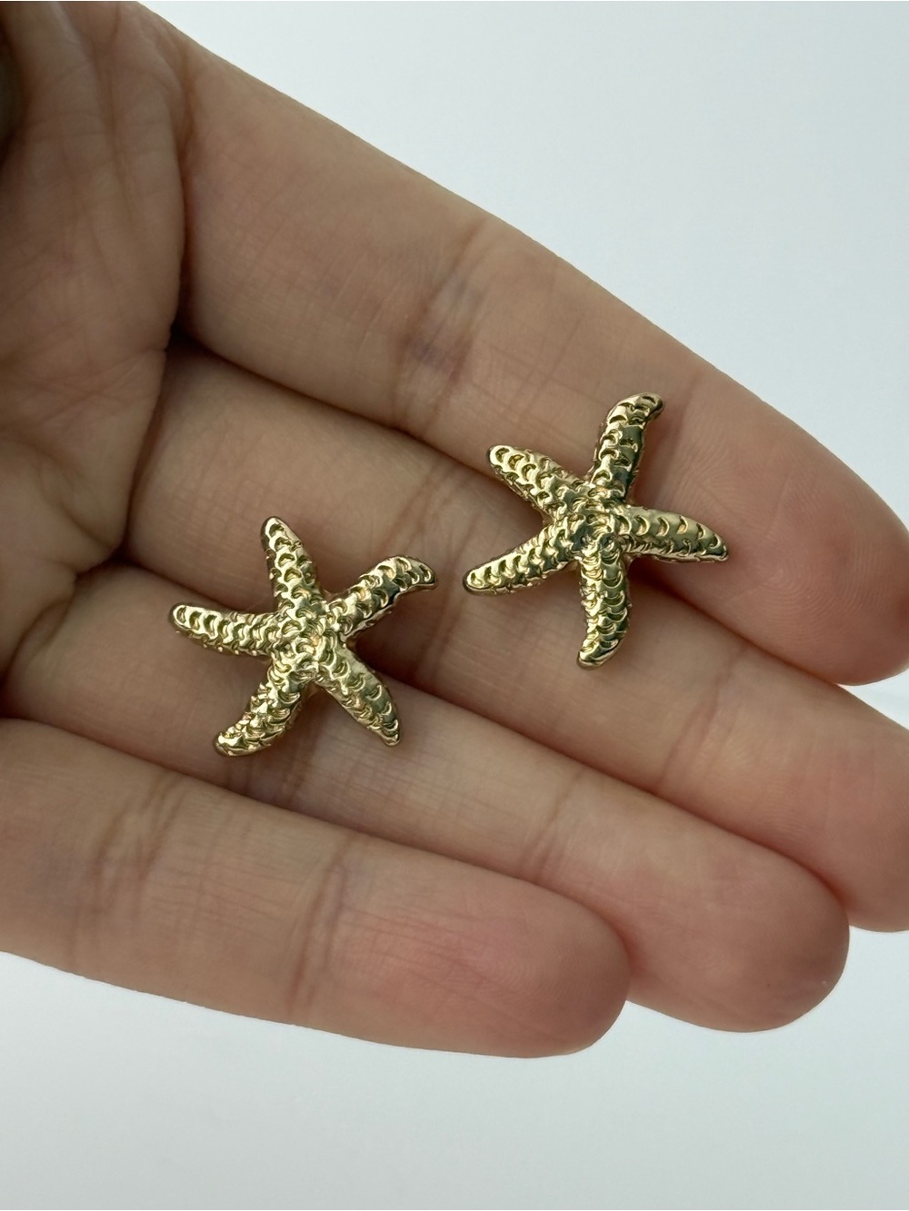 Gold Starfish Stud Earrings